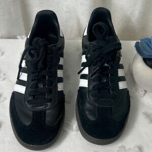 adidas Men’s Black Sneakers with White Three Stripes